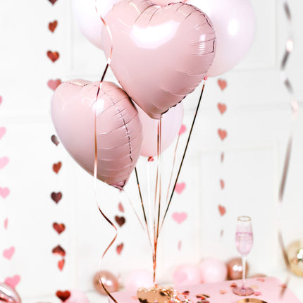 Palloncino ad elio rosa chiaro Cuore 45 cm