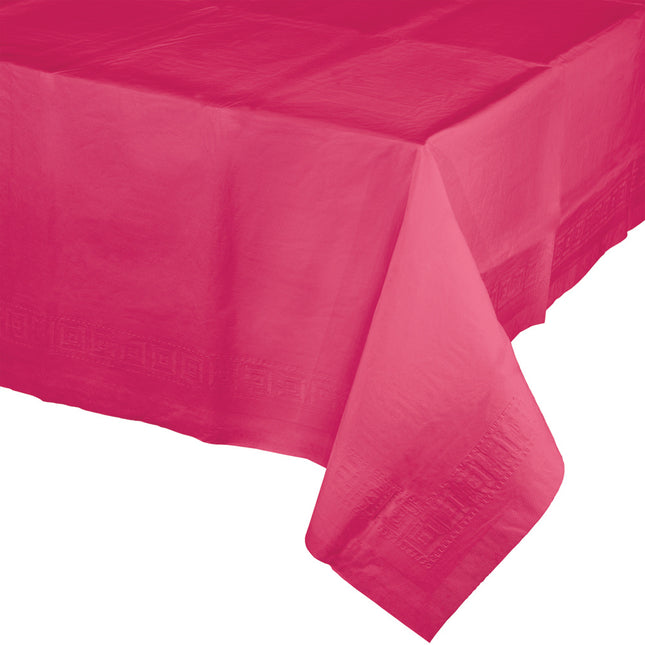 Tovaglia fucsia in plastica 2,74m