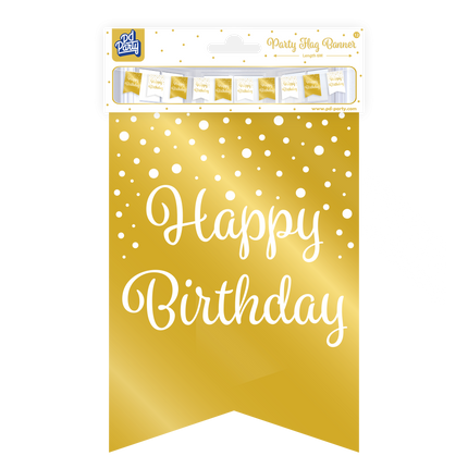 Striscione Buon Compleanno Oro Bianco 6m