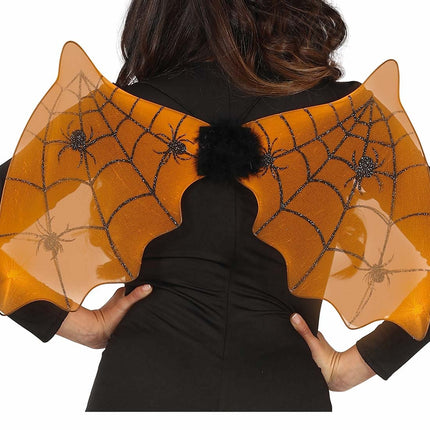 Pipistrello arancione con ali di Halloween 60 cm