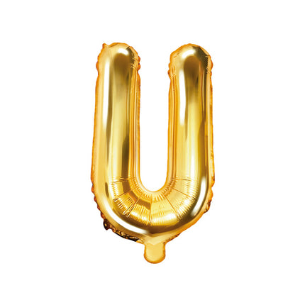 Palloncino in foil Lettera U Oro Vuoto 35cm