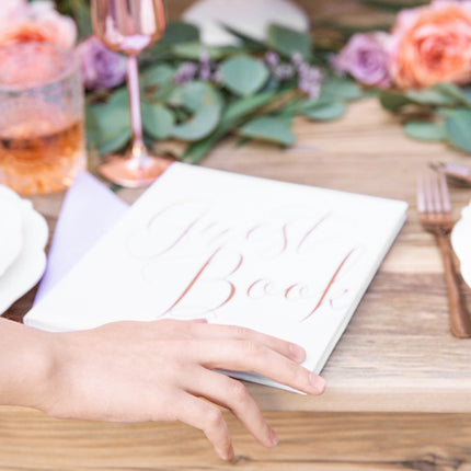 Libro degli ospiti Lettere in oro rosa 24,5 cm