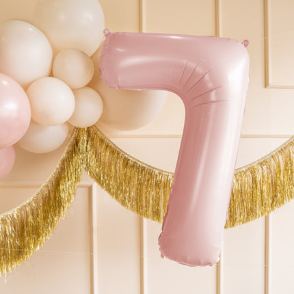 Palloncino figura 7 anni rosa chiaro vuoto 72 cm