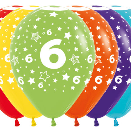 Palloncini Numero 6 Mix 30cm 25pz