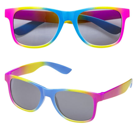 Occhiali giallo blu rosa