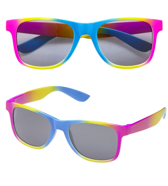Occhiali giallo blu rosa