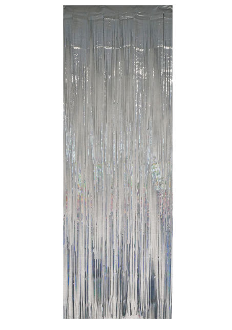 Tenda per porta argento olografica 2,5 m