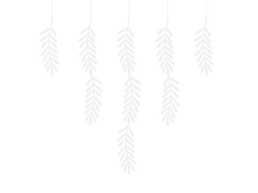 Foglie appese Decorazione bianca 1,8 m