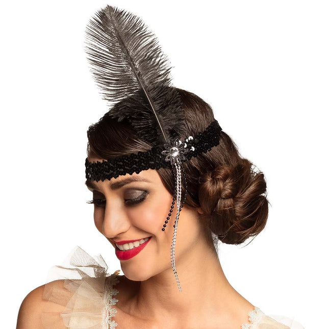 Fascia nera Flapper Feather