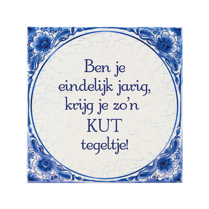 Mattonella blu Delft con figa 14,5 cm