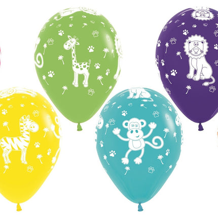 Palloncini Jungle Animals Fashion Mix 30cm 25pz