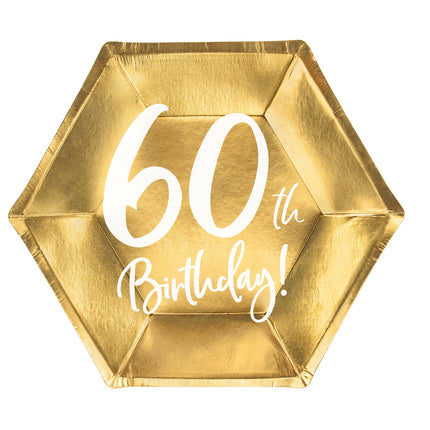 Piatti 60 Anni Oro 20cm 6pz