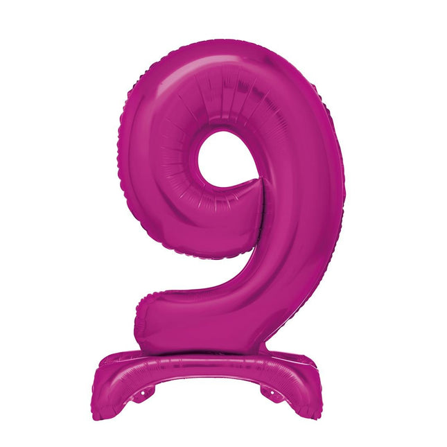 Palloncino rosa a forma di figura 9 anni con standard 76 cm