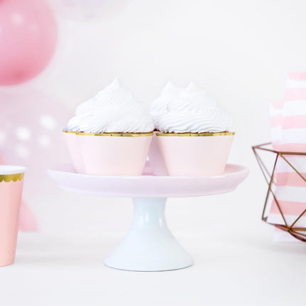Stampi per cupcake rosa chiaro pastello 7,6 cm 6 pezzi