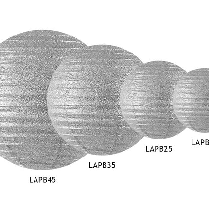 Lampione Argento Glitterato 45 cm