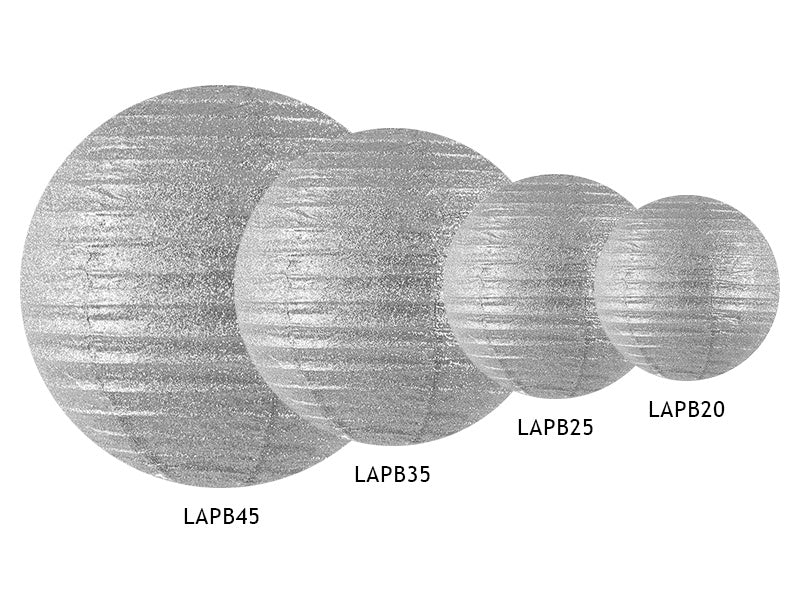 Lampione Argento Glitterato 45 cm