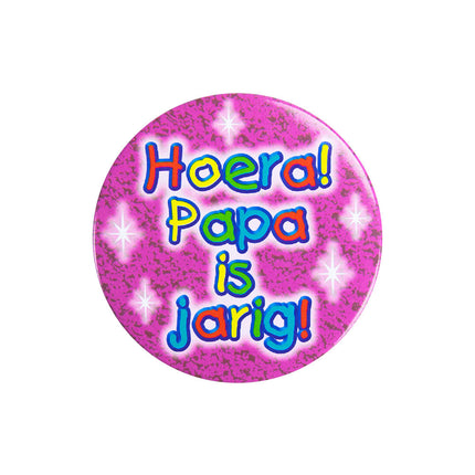 Pulsante Hoera Papa is Jarig 5,5cm