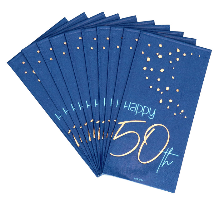 Tovaglioli 50 anni blu 33cm 10pz