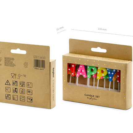 Candele Buon Compleanno Colorate 2,5 cm 13 pezzi