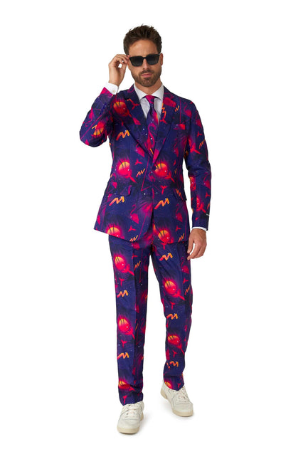 Abito da uomo retrò neon blu scuro <tc>Suitmeister</tc>
