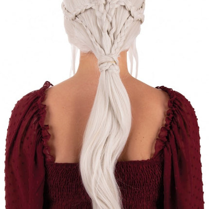 Parrucca lunga con trecce bionde di Dainerys Stormborn