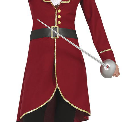 Costume da pirata rosso bordeaux da donna