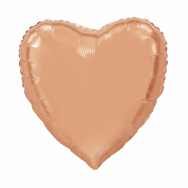 Palloncino ad elio Cuore Oro Rosa XL Vuoto 92 cm
