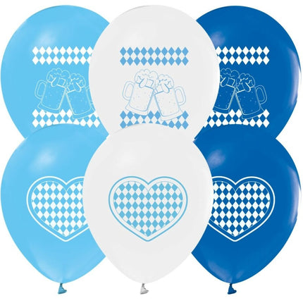 Palloncini Oktoberfest Blu Bianco 30cm 8pz