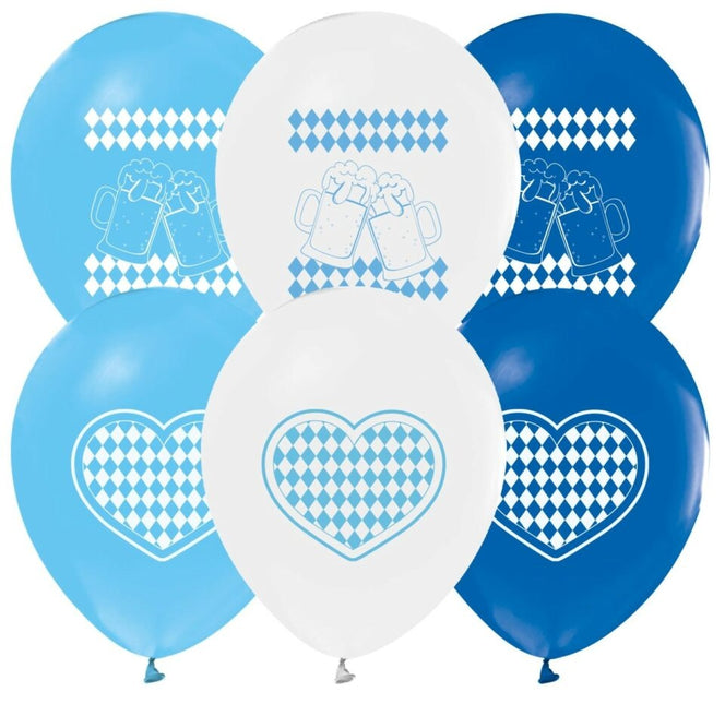 Palloncini Oktoberfest Blu Bianco 30cm 8pz