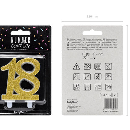 Candela 18 anni oro 7,5 cm