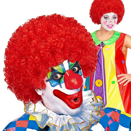 Parrucca rossa riccioli da clown