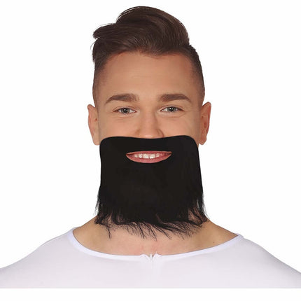 Barba finta nera con baffi