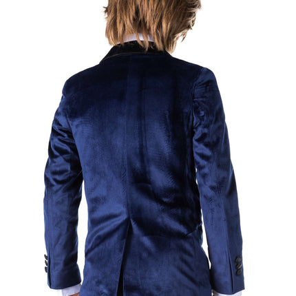 Blazer ragazzo in velluto blu scuro <tc>OppoSuits</tc>