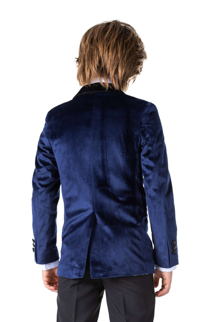 Blazer ragazzo in velluto blu scuro <tc>OppoSuits</tc>