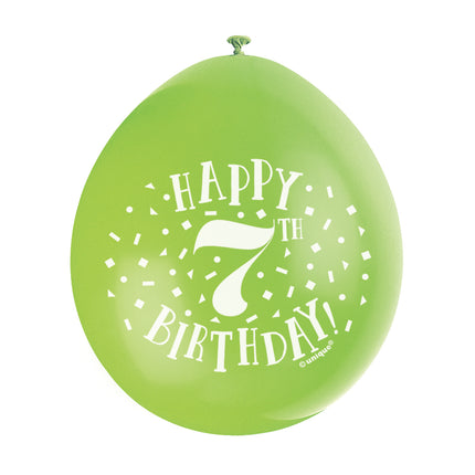 Palloncini Buon Compleanno 7 Anni 28cm 10pz