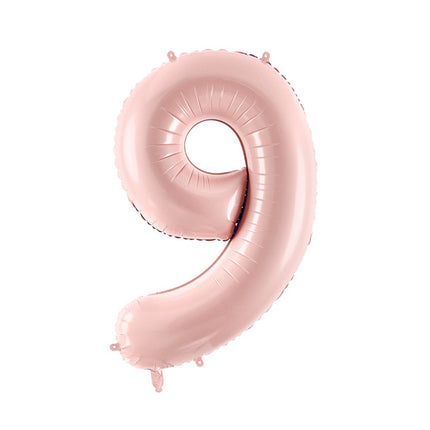 Palloncino figura 9 anni rosa chiaro vuoto 72cm