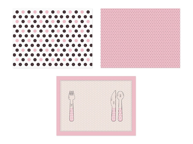 Tovagliette rosa nero 40cm 6 pezzi