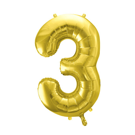 Palloncino a 3 anni con figura oro vuoto 72 cm