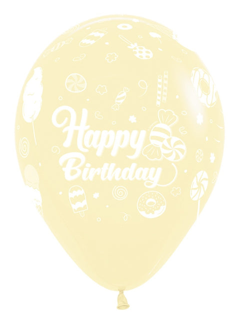 Palloncini Happy Birthday Sweet Pastel Matte Mix 30cm 25pz