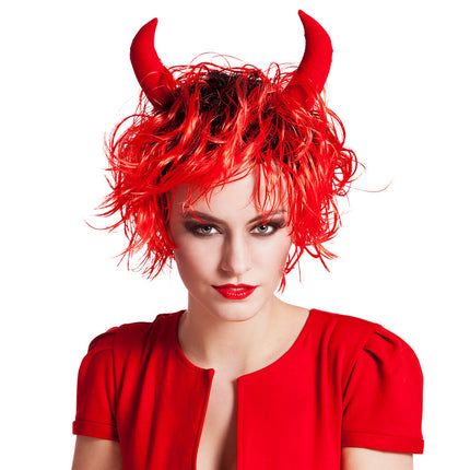 Parrucca di Halloween riccia rossa