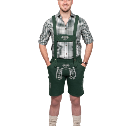 Pantaloni da uomo in pelle verde scuro