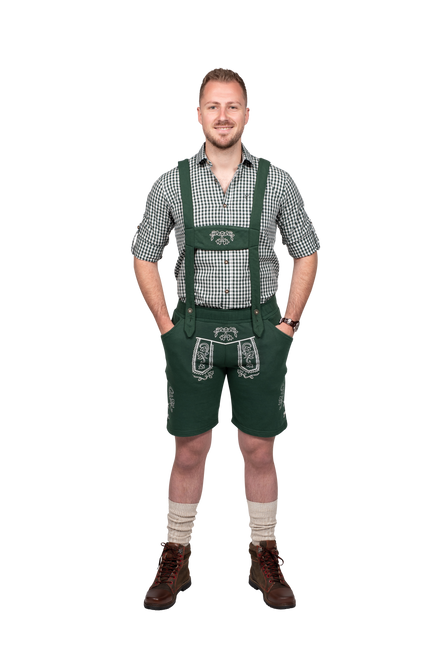 Pantaloni da uomo in pelle verde scuro