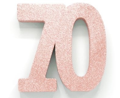 Decorazione da tavolo oro rosa Figura 70 Glitter 20,5 cm