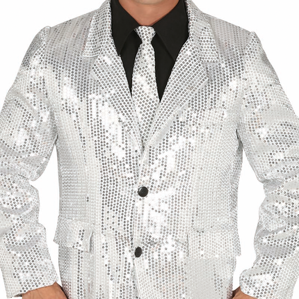 Blazer uomo argento con paillettes