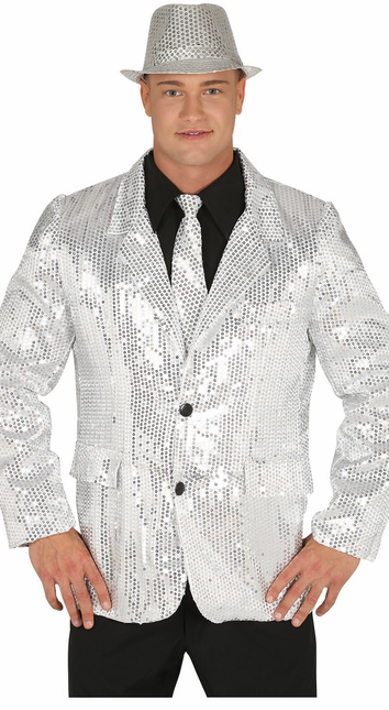 Blazer uomo argento con paillettes