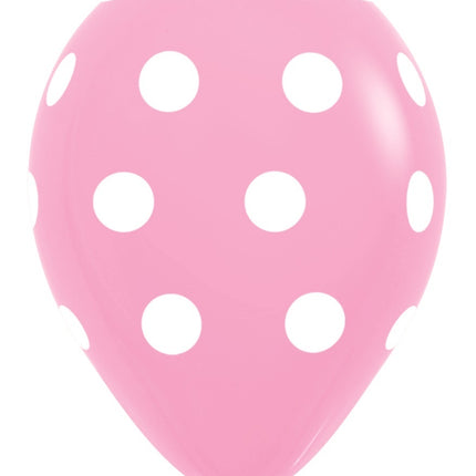 Palloncini a pois rosa 30cm 25pz