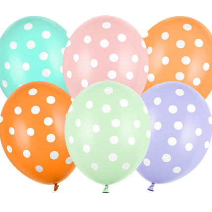 Palloncini colorati a pois 30 cm 6 pezzi