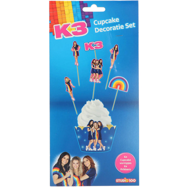 Set di decorazioni per cupcake K3 da 12 pezzi