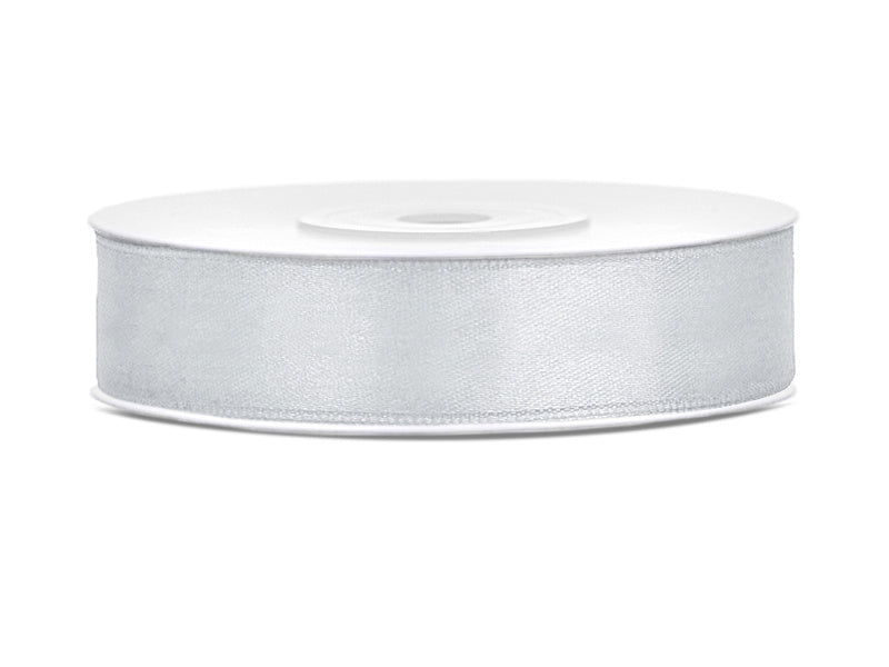 Nastro di raso argento 12 mm 25 m