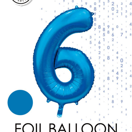 Palloncino figura blu 6 anni lucido 86 cm